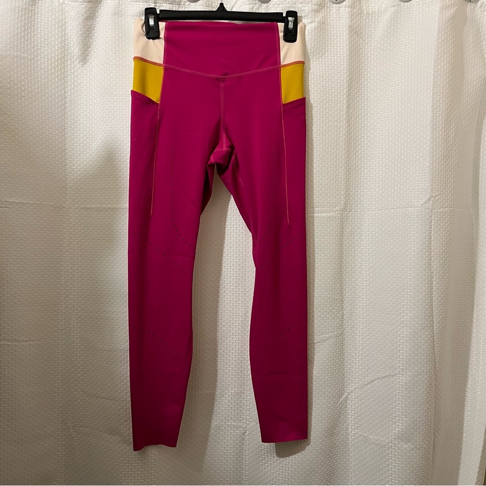 Brooks Running Active Leggings Workout Pockets Neon Pink Medium